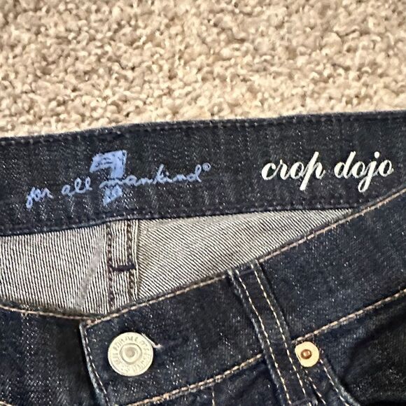 7 For All Mankind Dark Indigo Crop Dojo Jeans - Picture 3 of 6